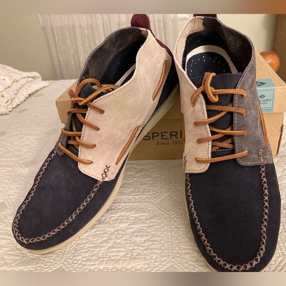 Sperry Top-sider Wedge Chukka Suede (dark Grey) Men's Lace up Casual Shoes 12M